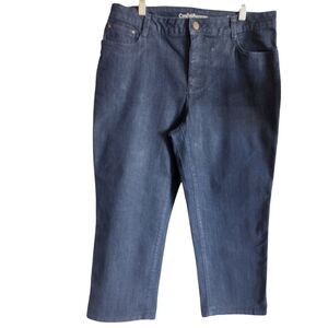 Croft & Barrow Women Size 12 Stretch Classic Fit Pockets Denim Blue Jeans Capris